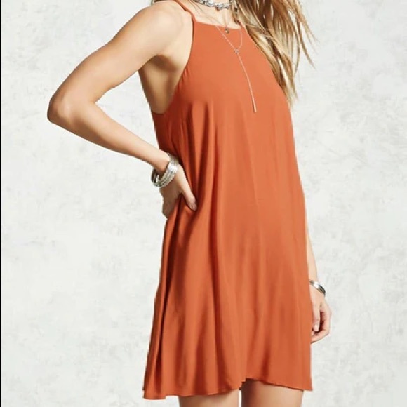 Rust Trapeze Cami Dress - Picture 2 of 6